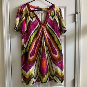 Trina Turk lA silk ikat Graphic sun dress size 6